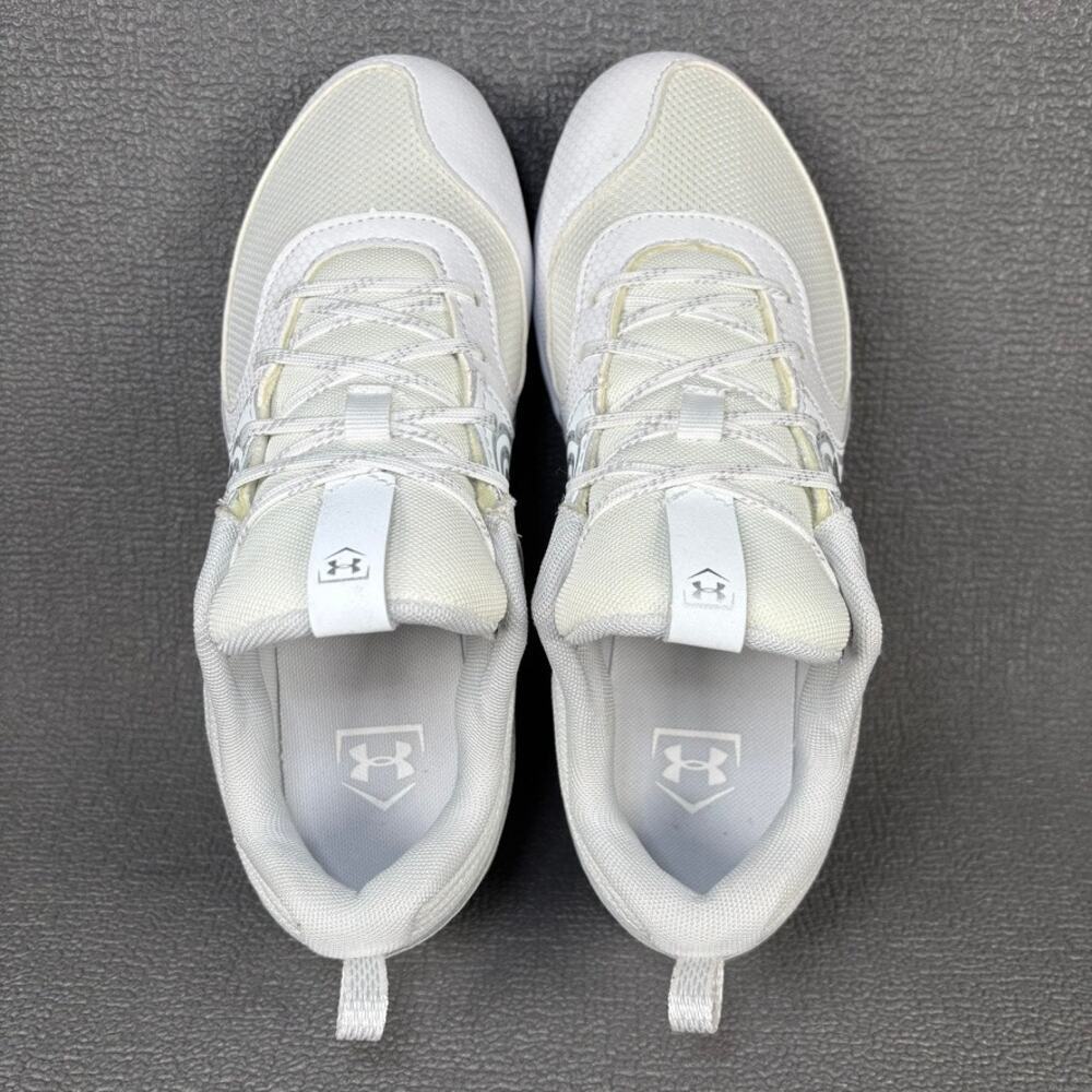 Under Armour Glyde RM 3022076-100 Size Women`s 7 White Grey Softball Cleats - Picture 6 of 8